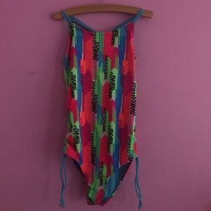 Colorful one piece bathing suit